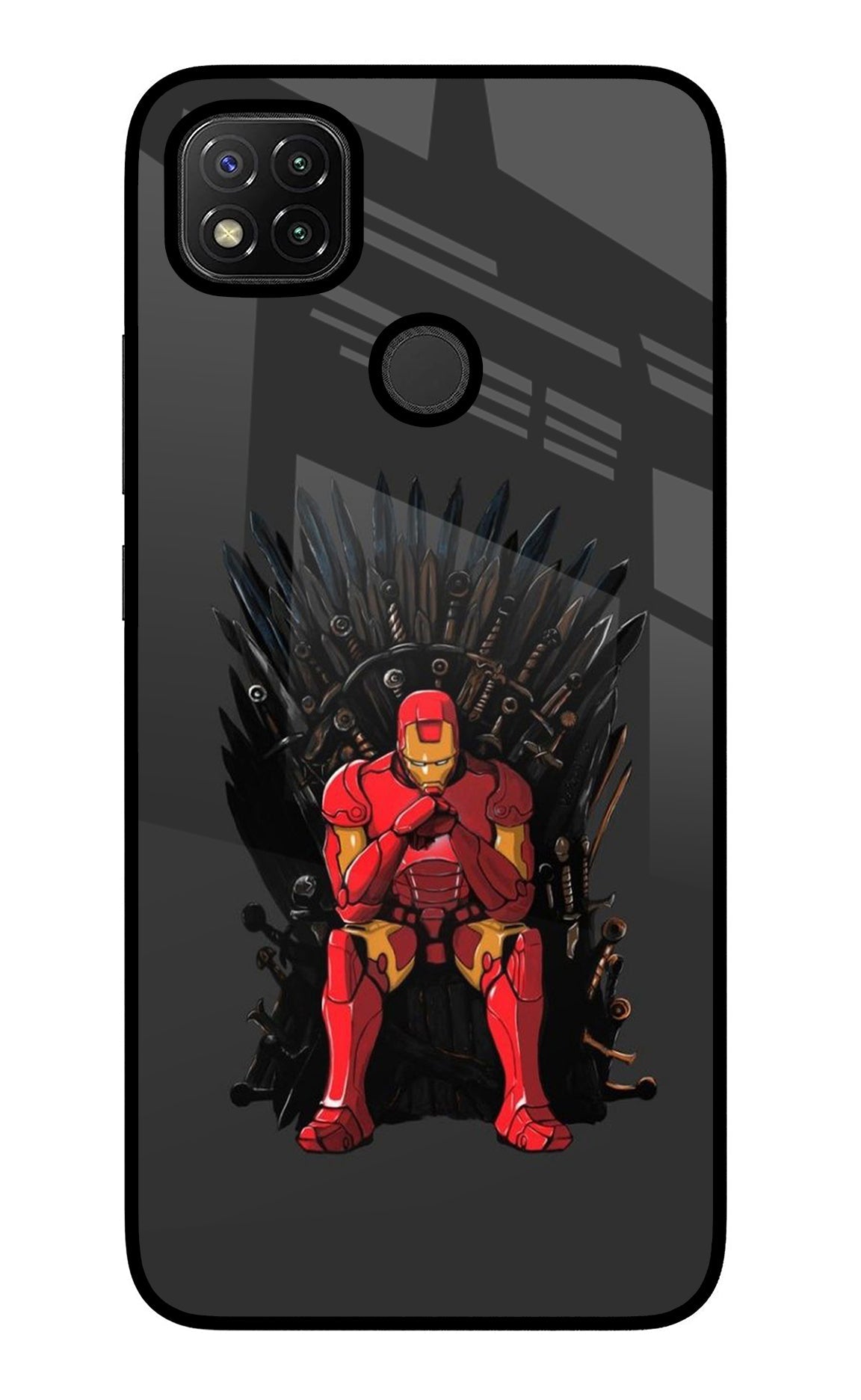 Ironman Throne Redmi 9 Glass Case