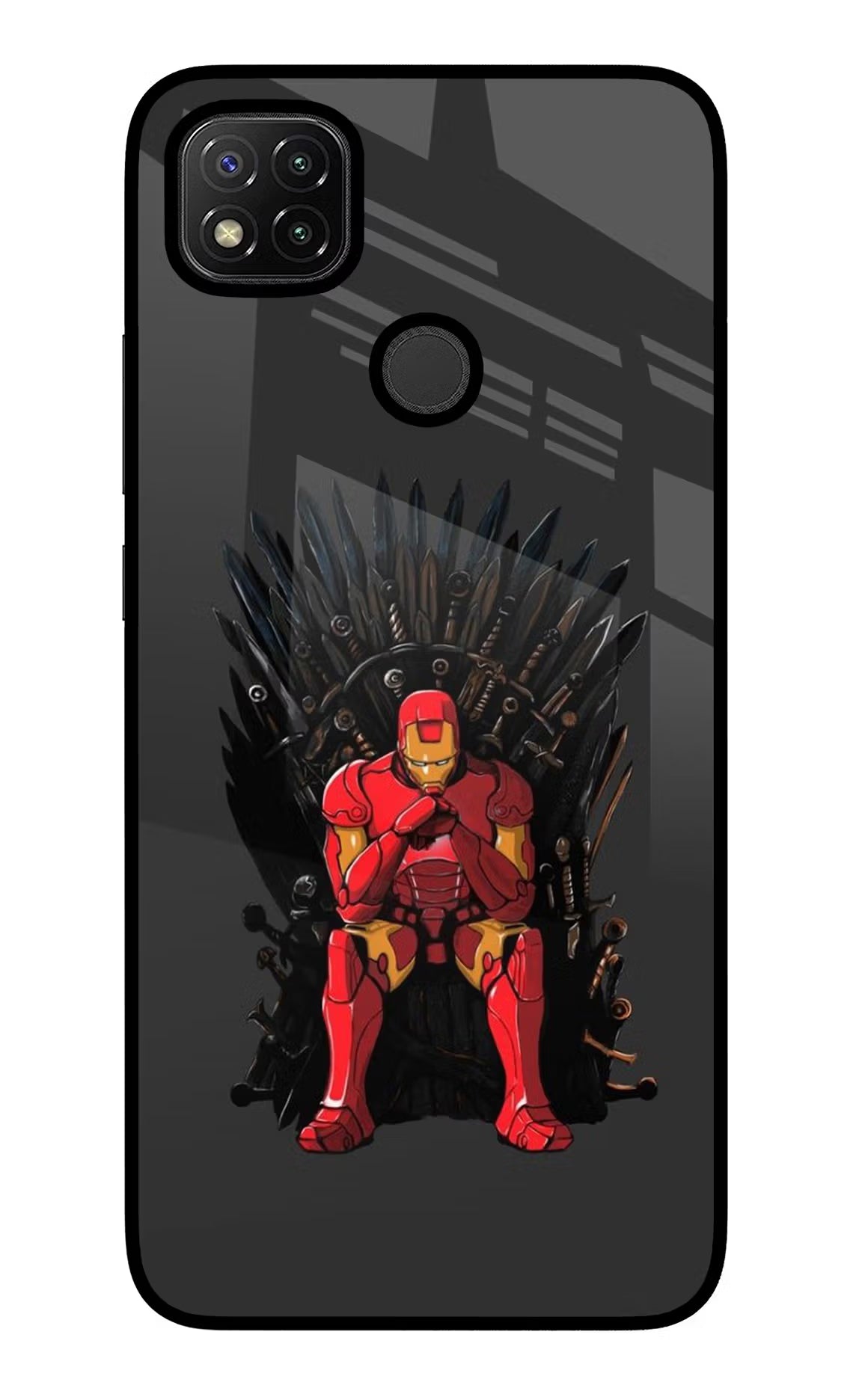 Ironman Throne Redmi 9 Glass Case Back Cover by Casekaro