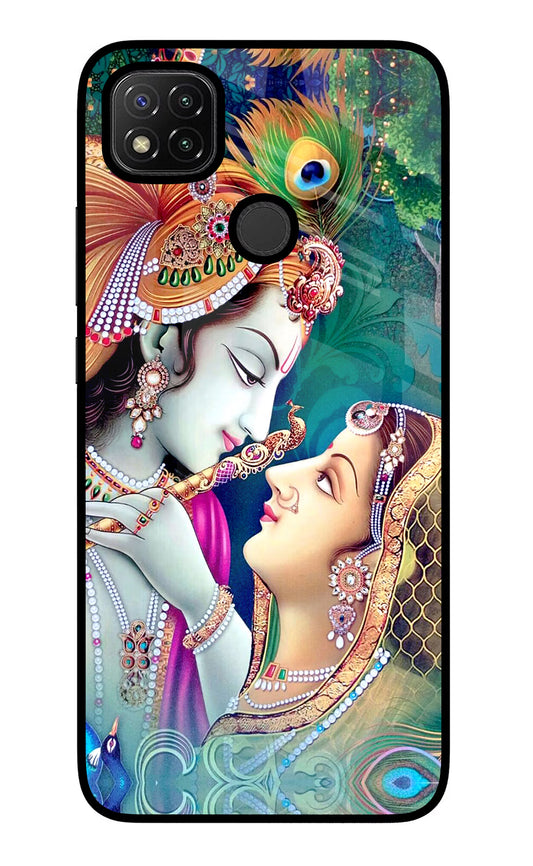 Lord Radha Krishna Redmi 9 Glass Case