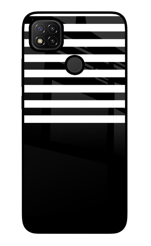Black and White Print Redmi 9 Glass Case