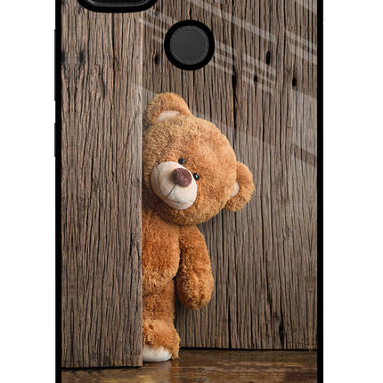 Teddy Wooden Redmi 9 Glass Case