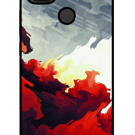 Fire Cloud Redmi 9 Glass Case