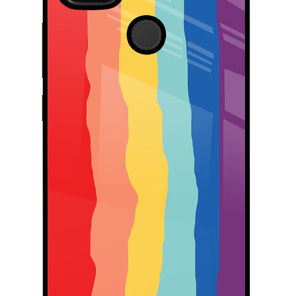 Rainbow Redmi 9 Glass Case Back Cover by Casekaro