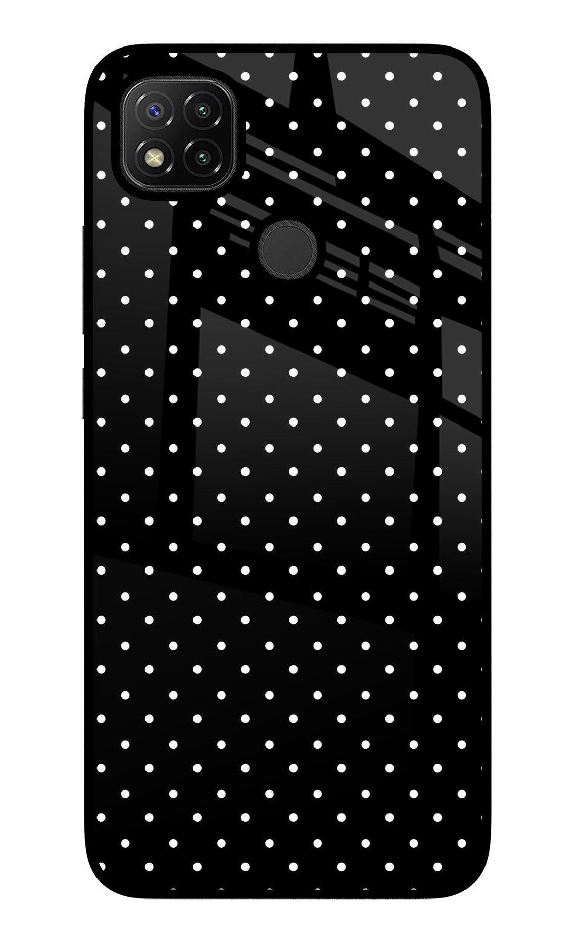 White Dots Redmi 9 Glass Case