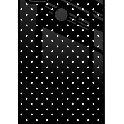 White Dots Redmi 9 Glass Case