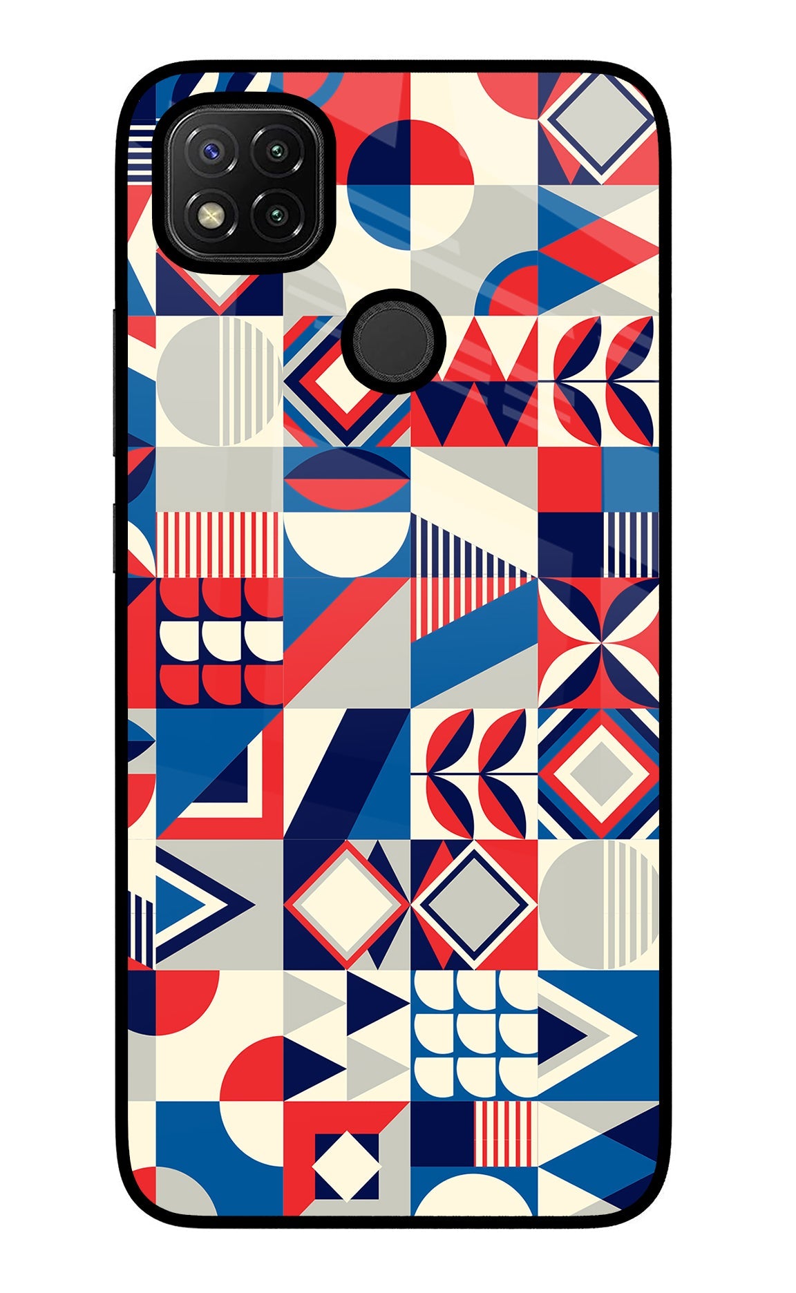 Colorful Pattern Redmi 9 Glass Case