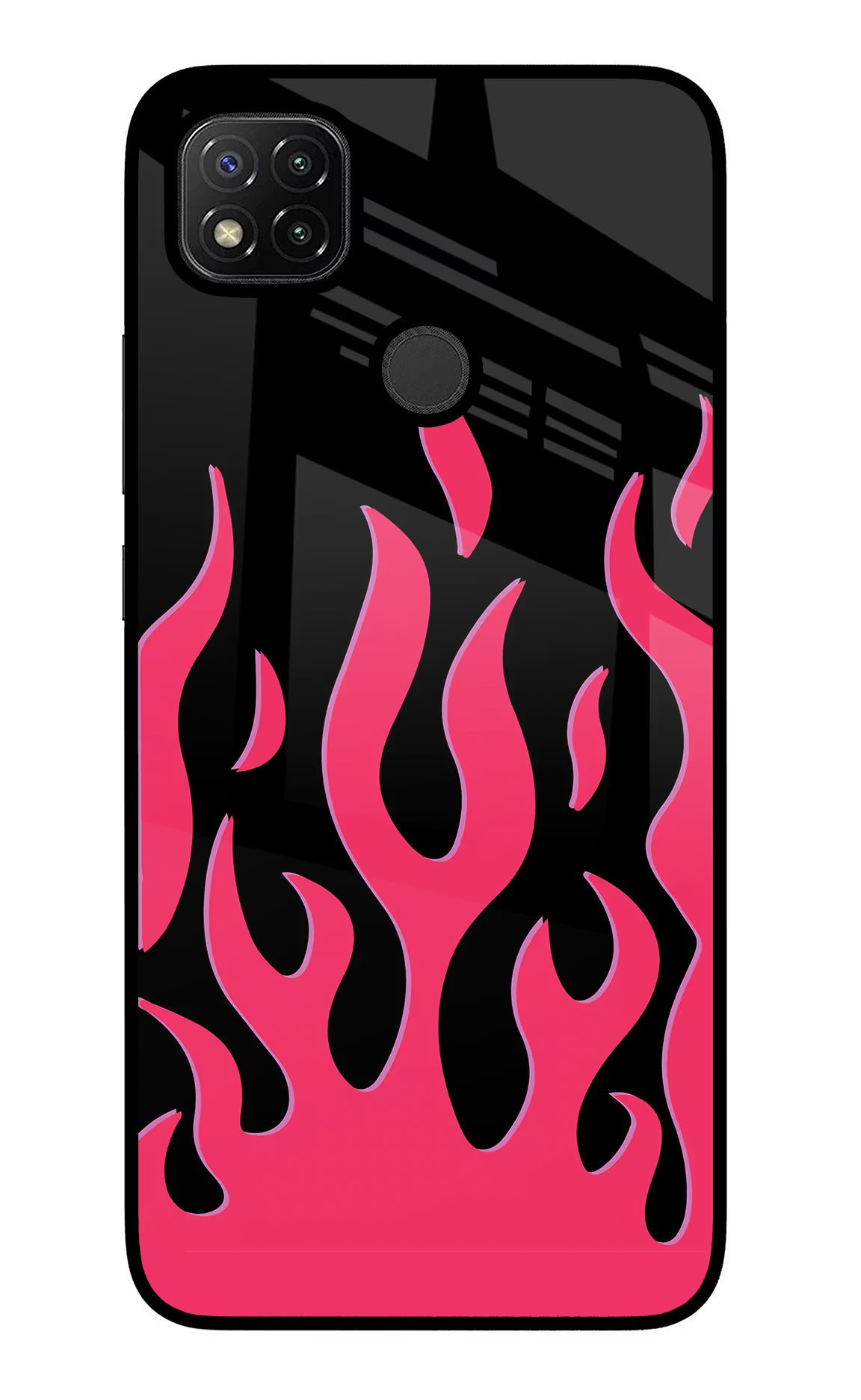 Fire Flames Redmi 9 Glass Case Back Cover by Casekaro