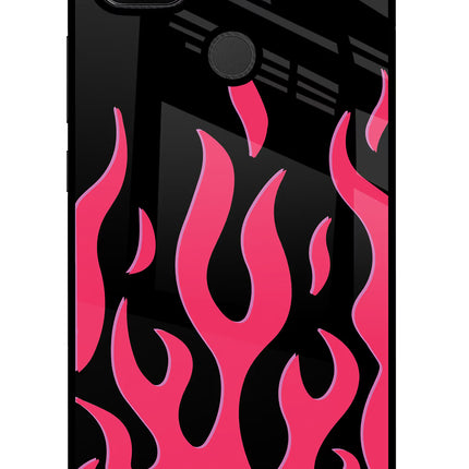 Fire Flames Redmi 9 Glass Case