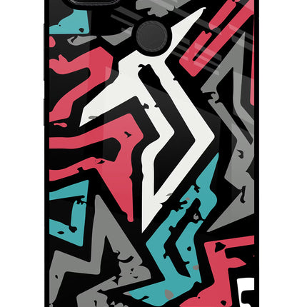 Geometric Graffiti Redmi 9 Glass Case