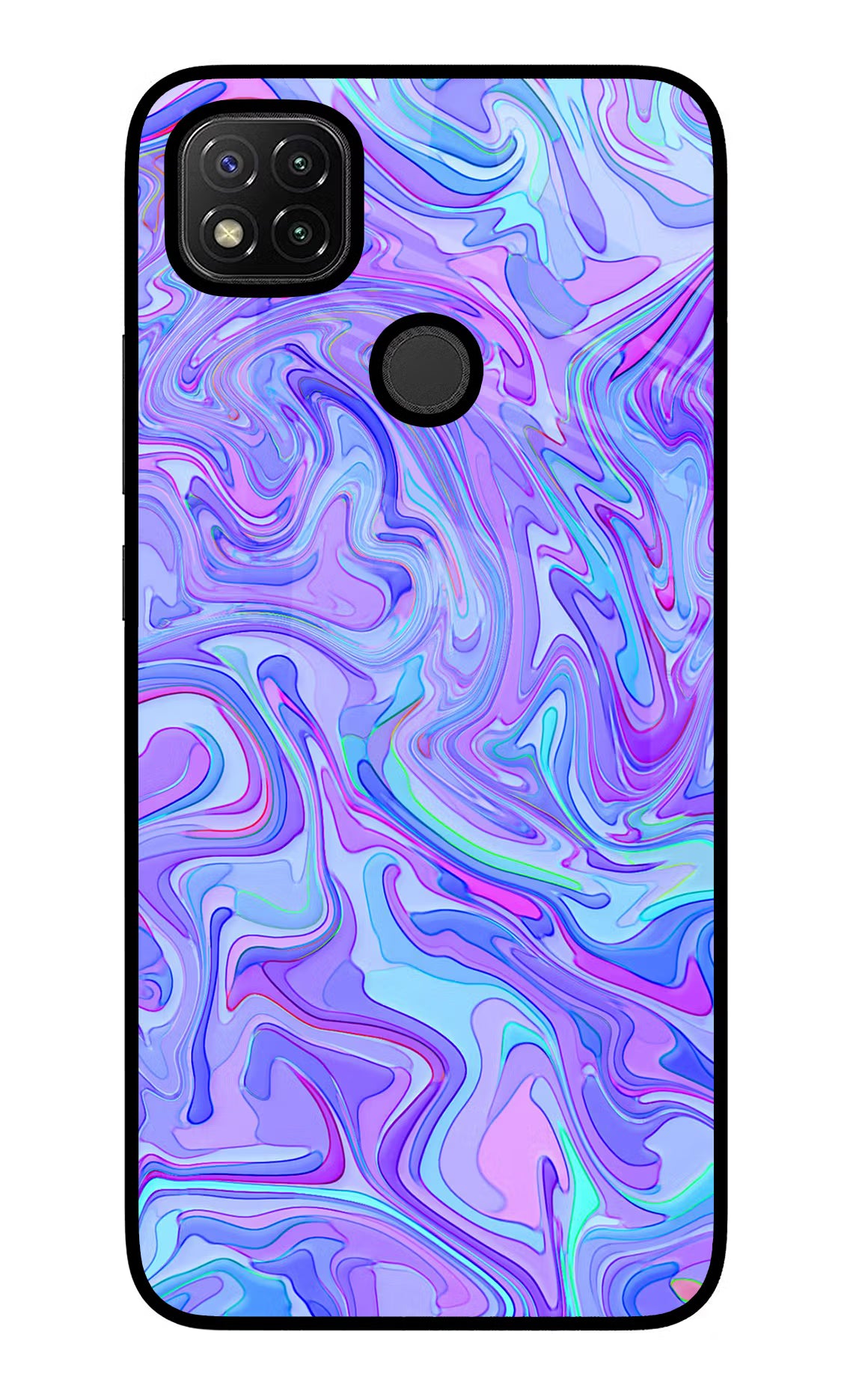 Glitter Redmi 9 Glass Case Back Cover by Casekaro