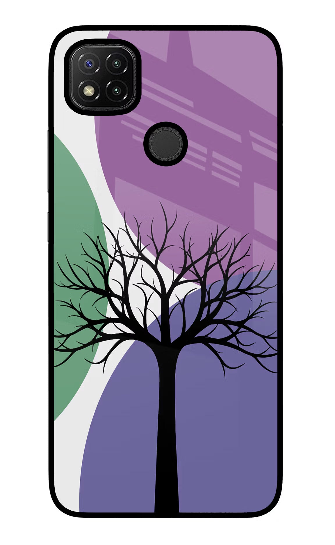 Tree Art Redmi 9 Glass Case Back Cover by Casekaro