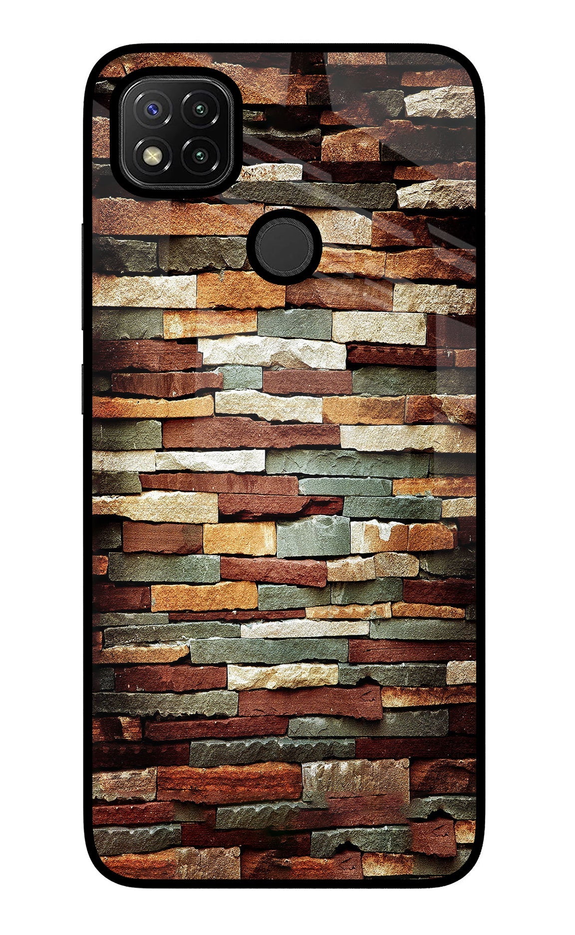 Bricks Pattern Redmi 9 Back Cover