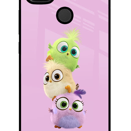 Cute Little Birds Redmi 9 Glass Case Back Cover by Casekaro