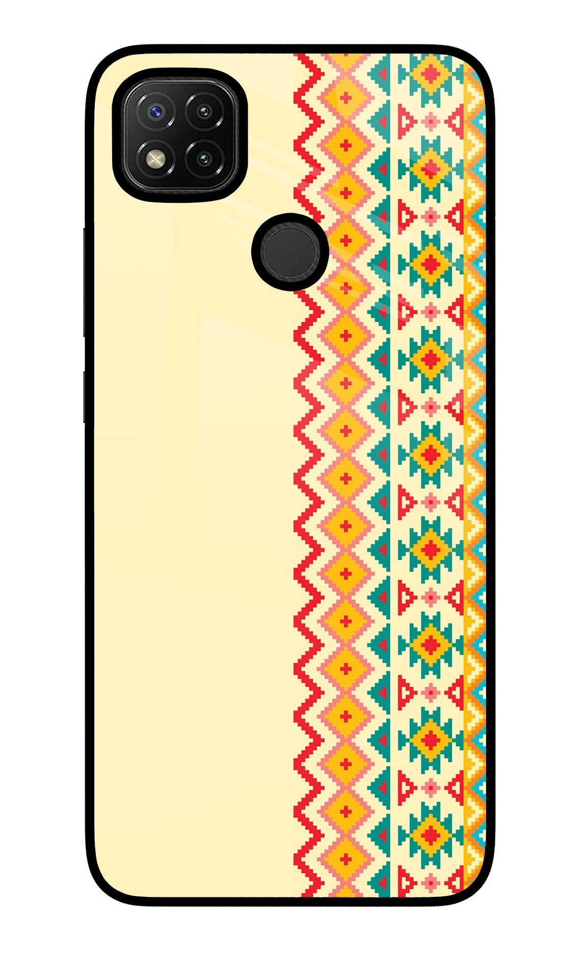 Ethnic Seamless Redmi 9 Glass Case