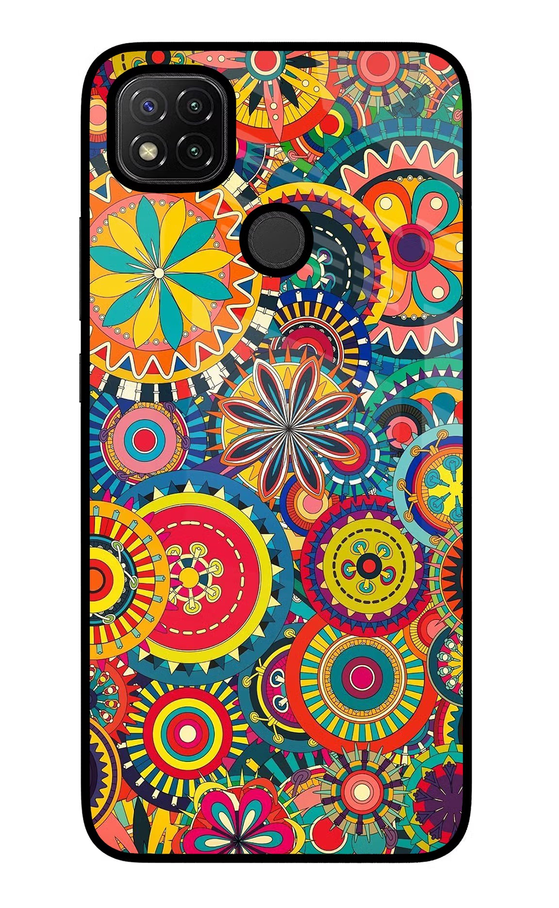 Gol Gol Art Redmi 9 Glass Case Back Cover by Casekaro