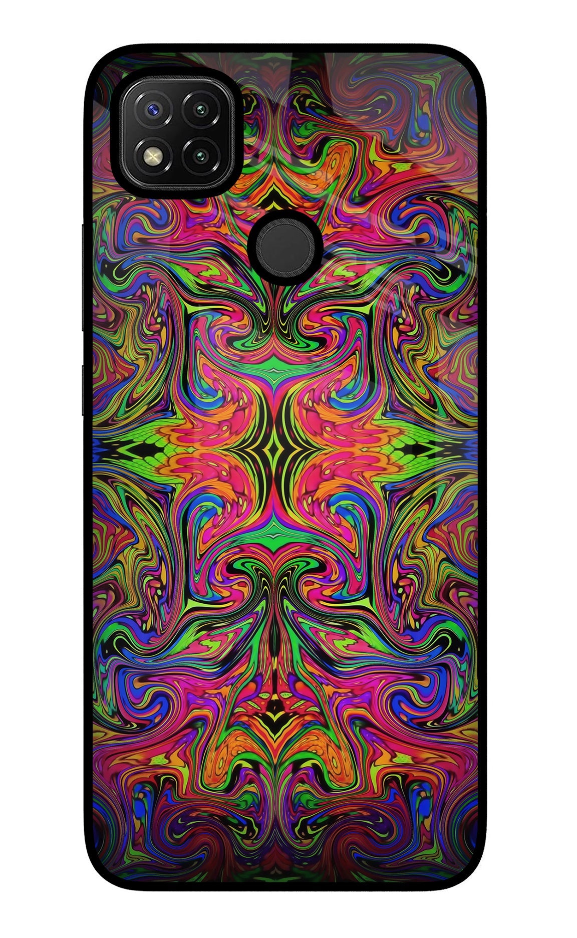 Psychedelic Art Redmi 9 Glass Case