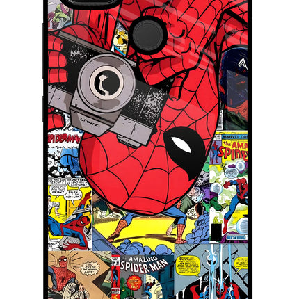 Spider Man Redmi 9 Glass Case Back Cover by Casekaro