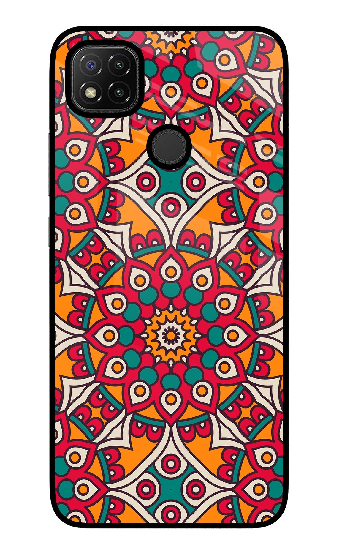 Mandala Art Redmi 9 Glass Case