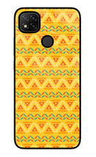 Tribal Pattern Redmi 9 Glass Case Back Cover by Casekaro