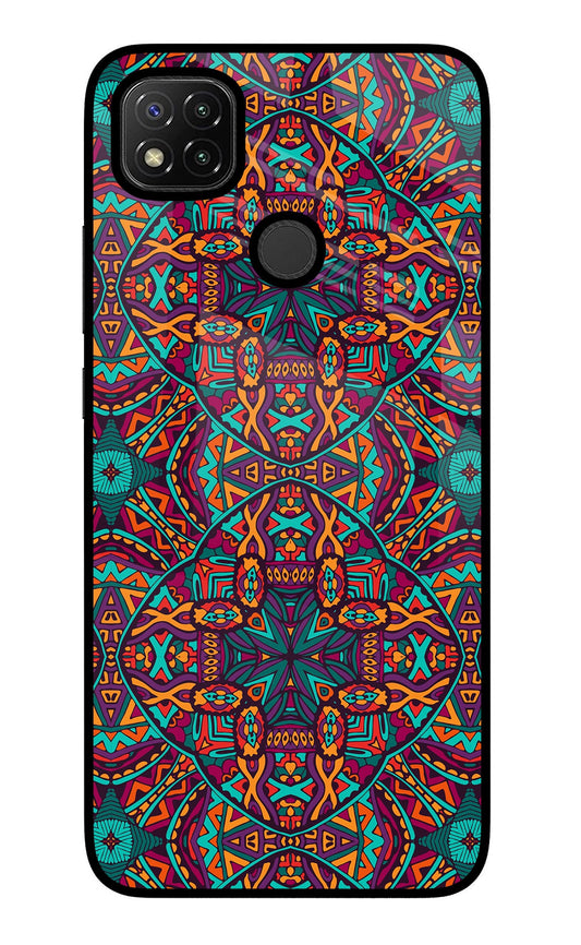 Colour Mandala Redmi 9 Glass Case