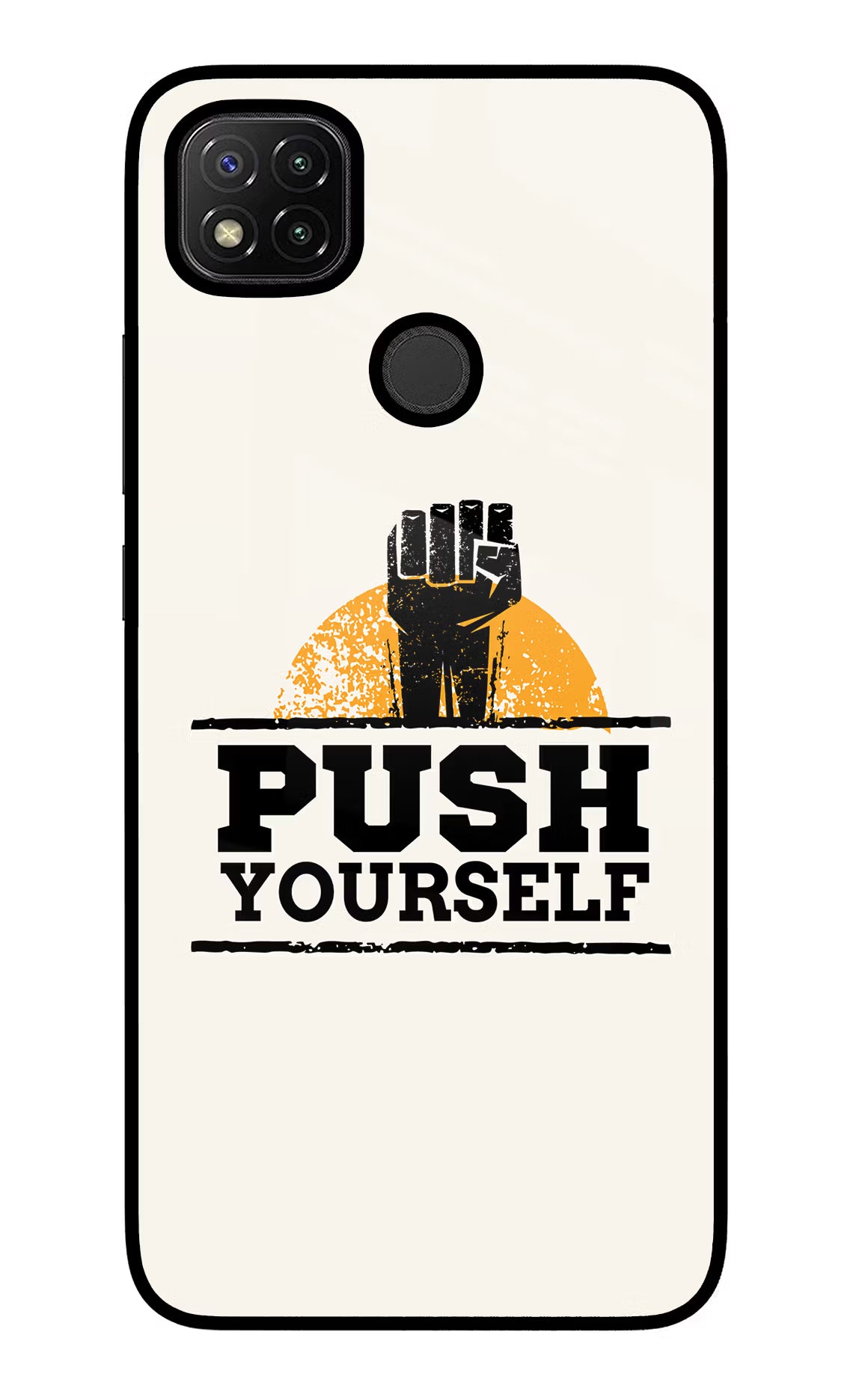 Push Yourself Redmi 9 Glass Case Back Cover by Casekaro