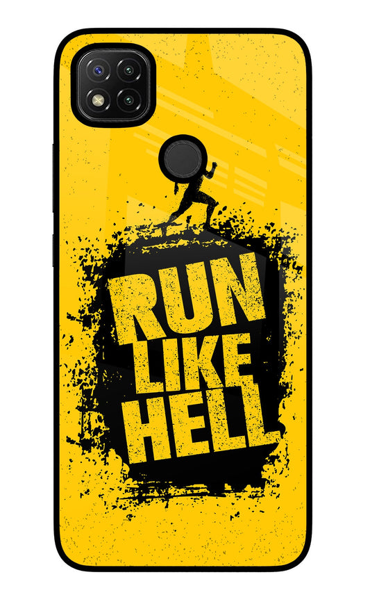 Run Like Hell Redmi 9 Glass Case