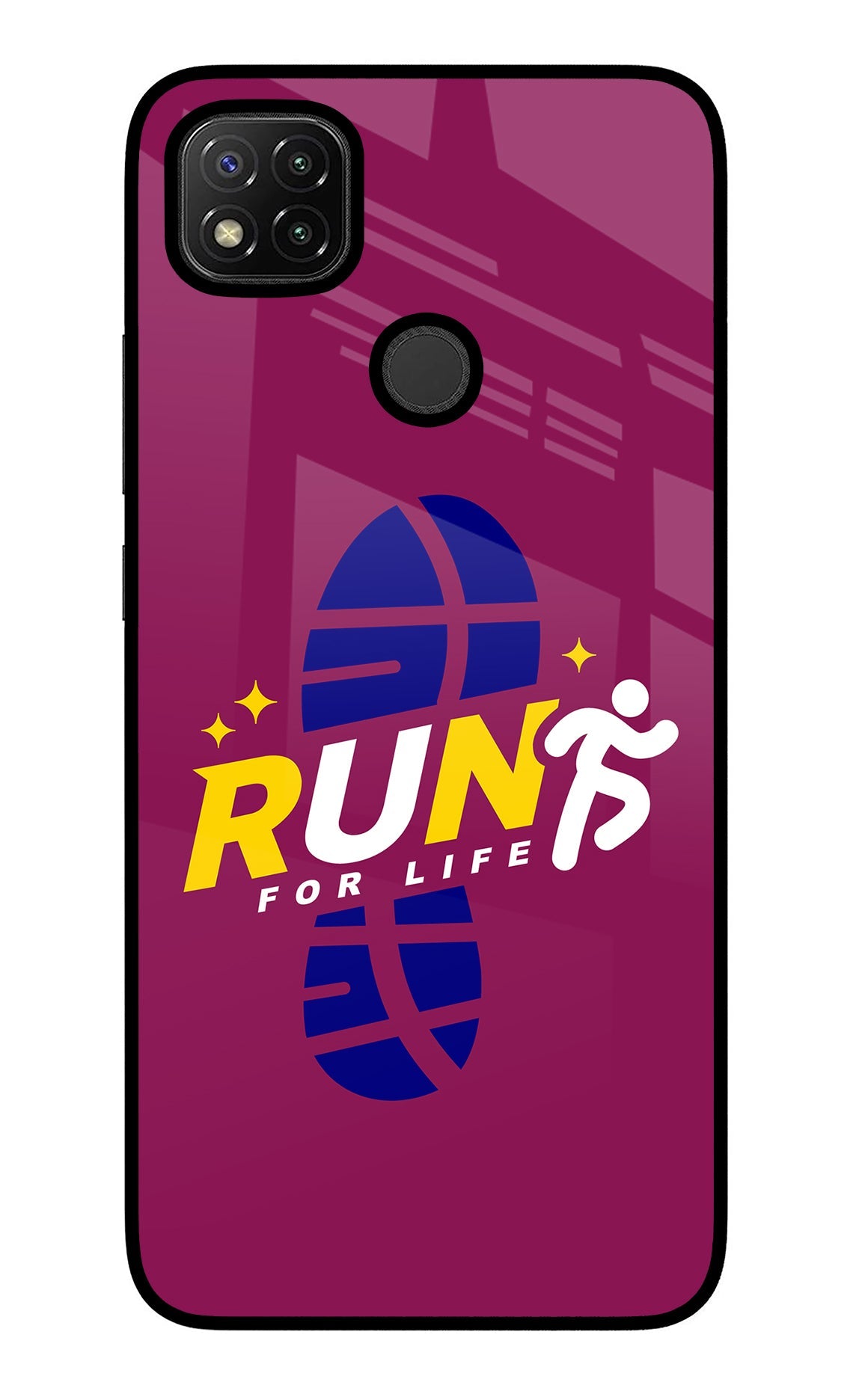 Run for Life Redmi 9 Glass Case