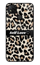 Leopard Print Self Love Redmi 9 Glass Case