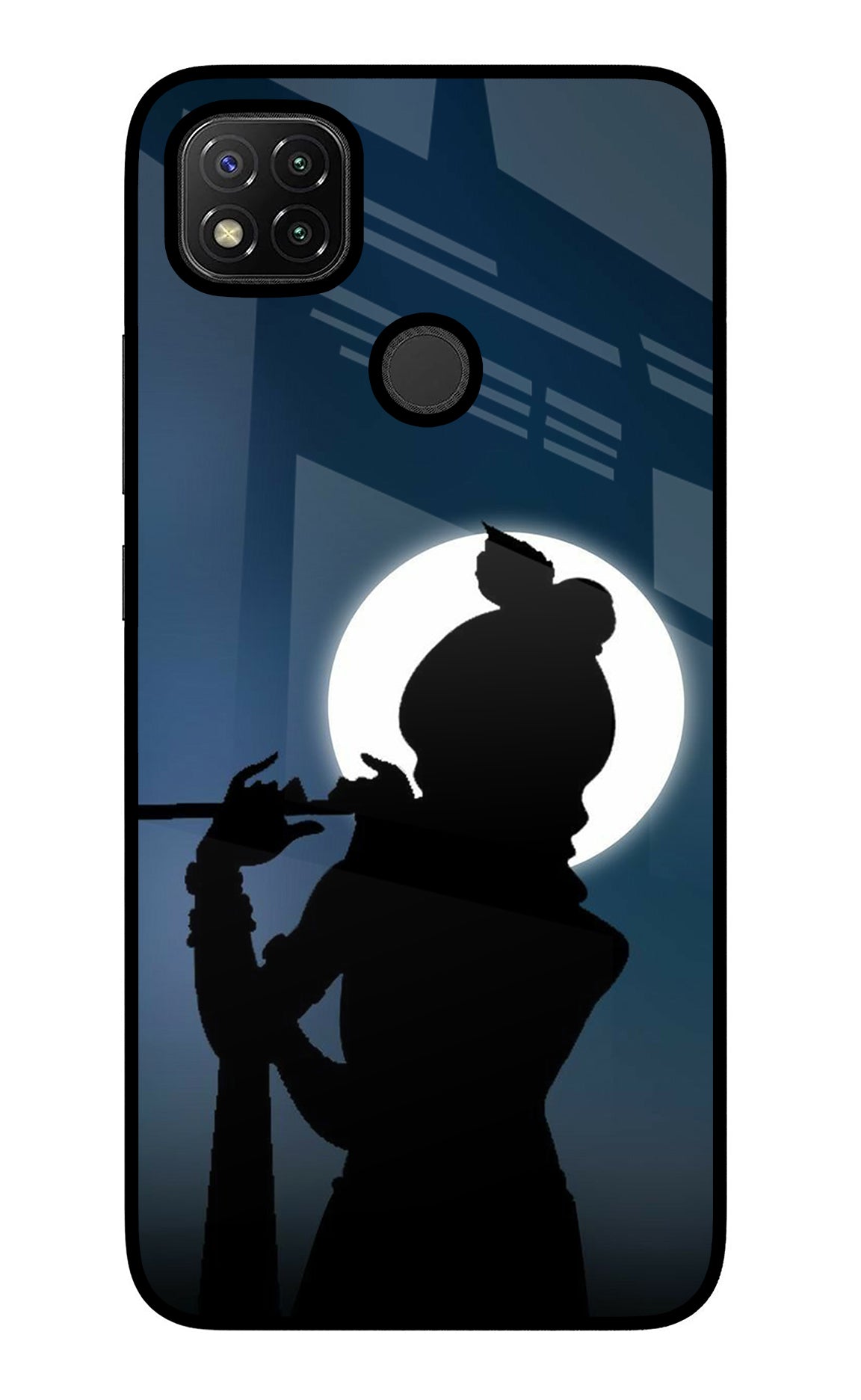 Shri Krishna Silhouette Redmi 9 Glass Case