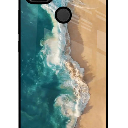 Ocean Beach Redmi 9 Glass Case