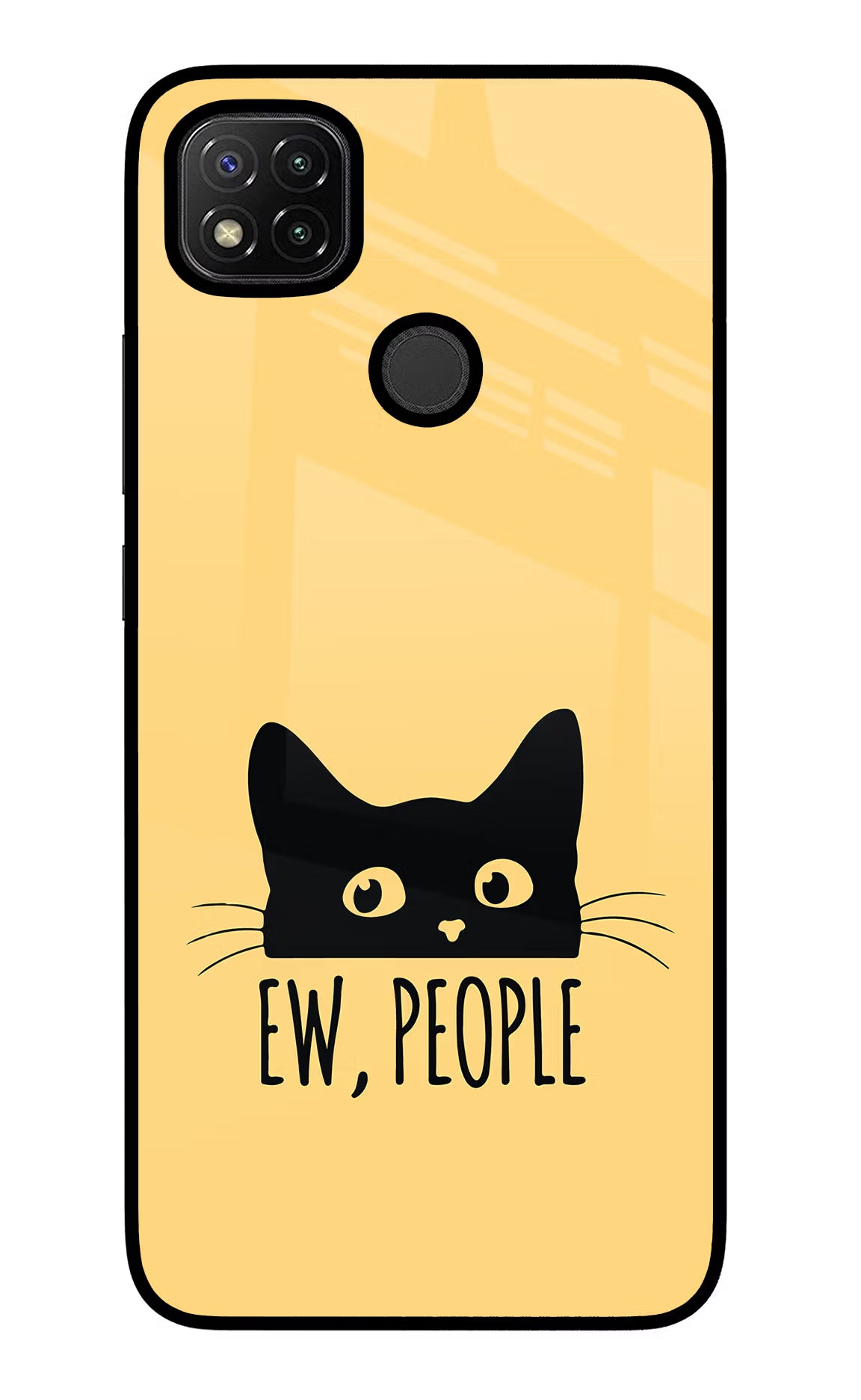 Ew People Catitude Redmi 9 Glass Case Back Cover by Casekaro