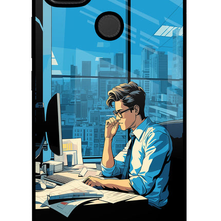 Focused Hustler (AI Generated) Redmi 9 Glass Case