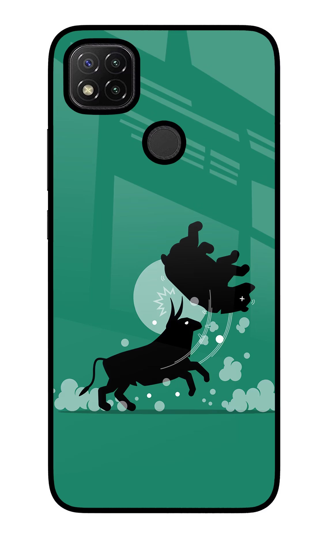 Bull Conqueror Redmi 9 Glass Case