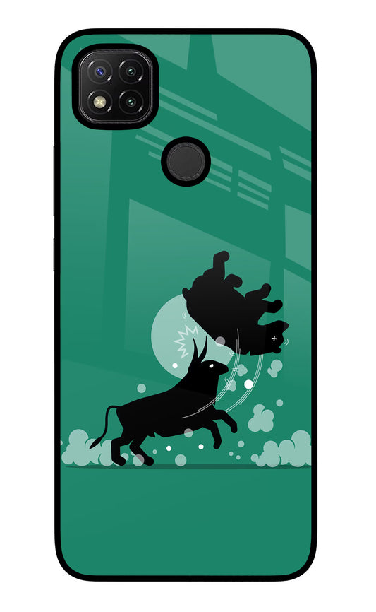 Bull Conqueror Redmi 9 Glass Case