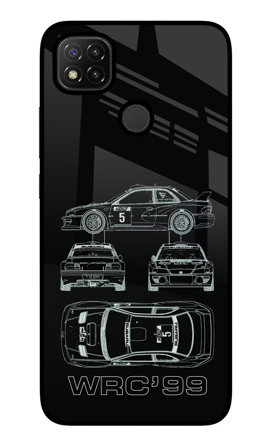 WRC'99 Redmi 9 Back Cover, Glass case