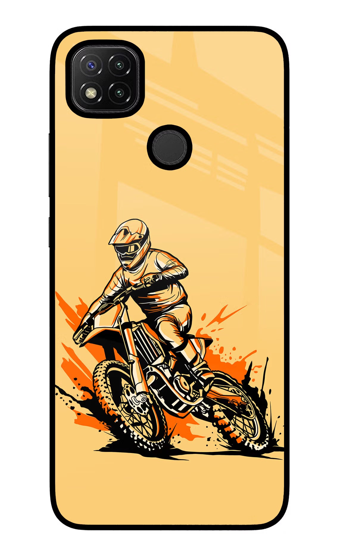 Off-Road Fury Redmi 9 Glass Case Back Cover by Casekaro