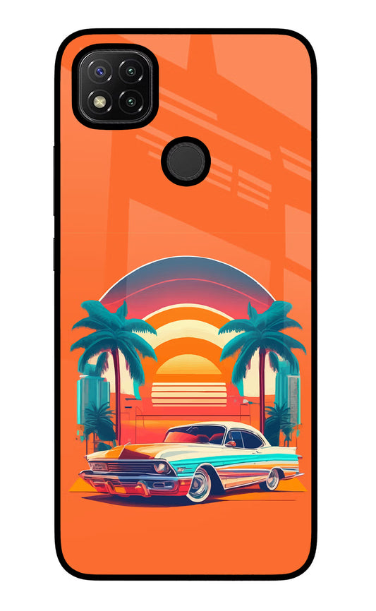 Palm Drive 80s Redmi 9 Glass Case