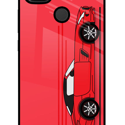 Red Velocity Redmi 9 Glass Case