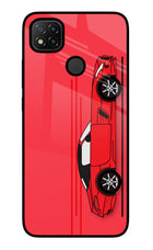 Red Velocity Redmi 9 Glass Case