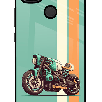 Striped Moto Drift Redmi 9 Glass Case