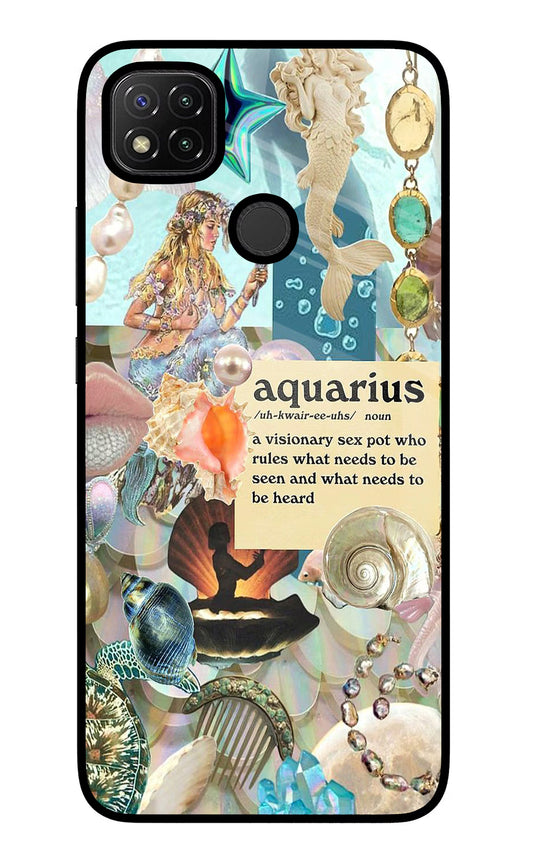 Aquarius Zodiac Redmi 9 Glass Case