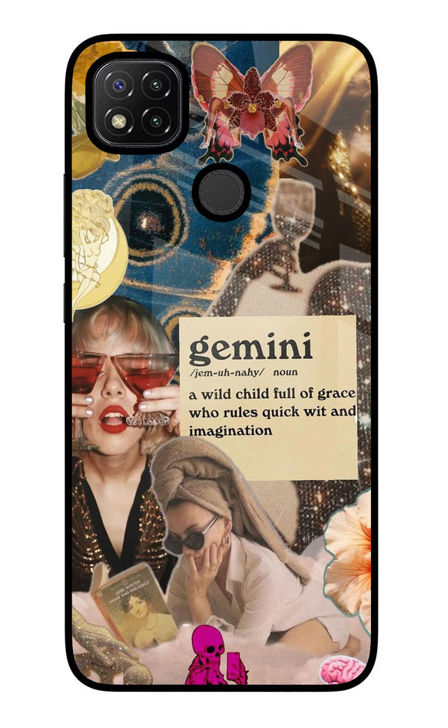 Gemini Zodiac Redmi 9 Glass Case