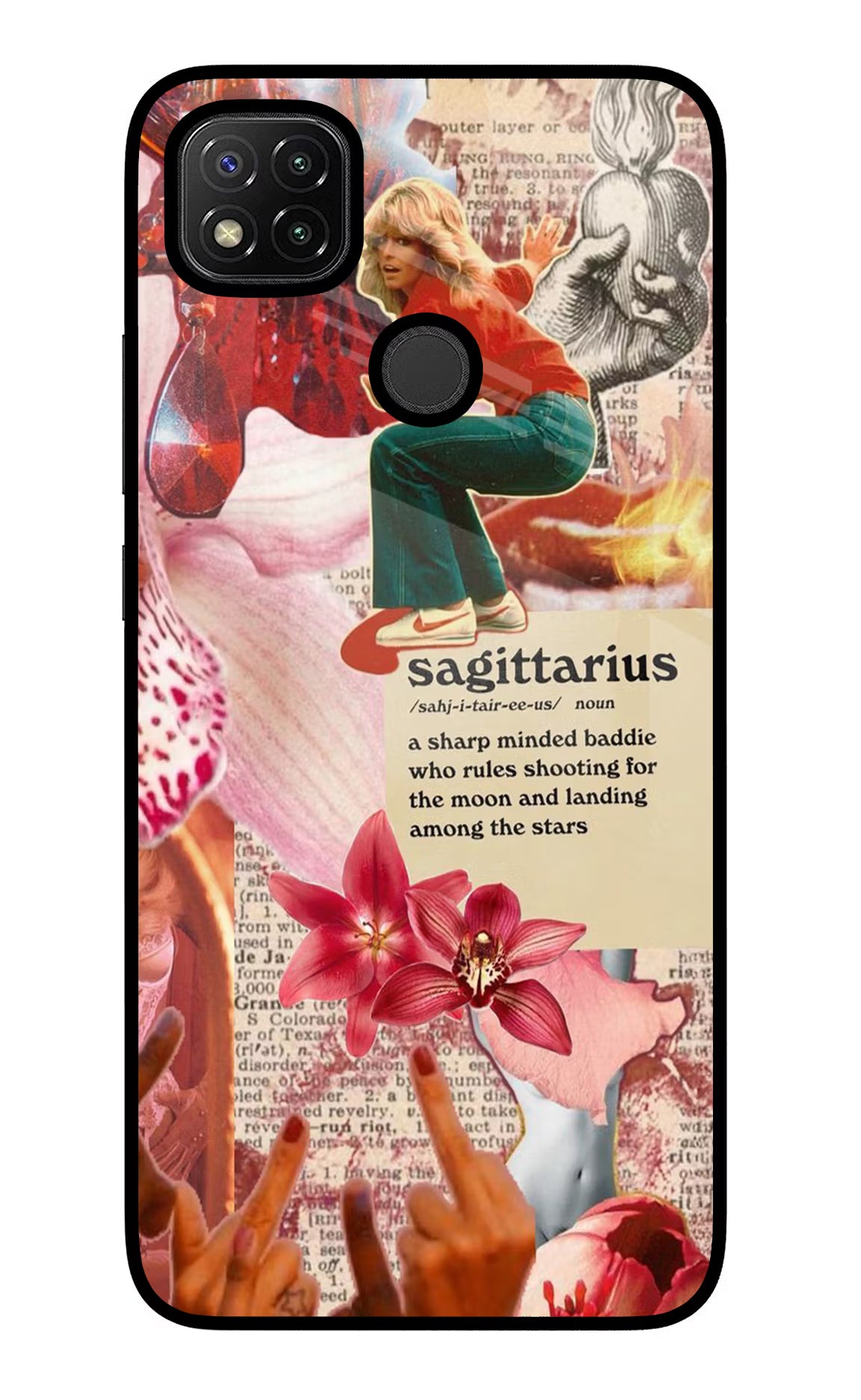 Sagittarius Zodiac Redmi 9 Glass Case Back Cover by Casekaro