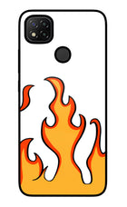 Fired Up – White Redmi 9 Glass Case