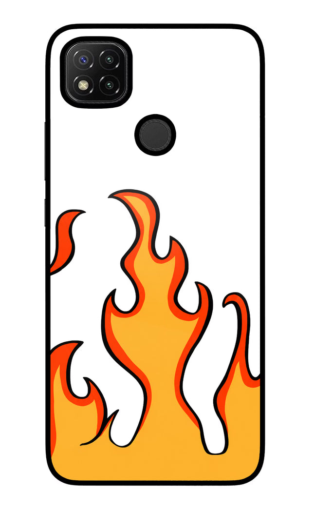 Fired Up – White Redmi 9 Glass Case