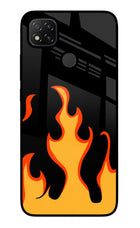 Fired Up – Black Redmi 9 Glass Case