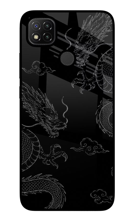 Twin Dragons Redmi 9 Glass Case