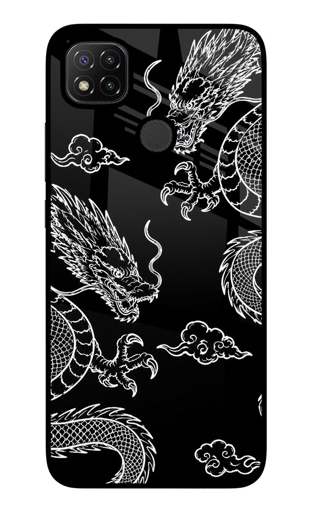 Twin Dragons Redmi 9 Glass Case