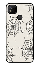 Spider Web Redmi 9 Glass Case