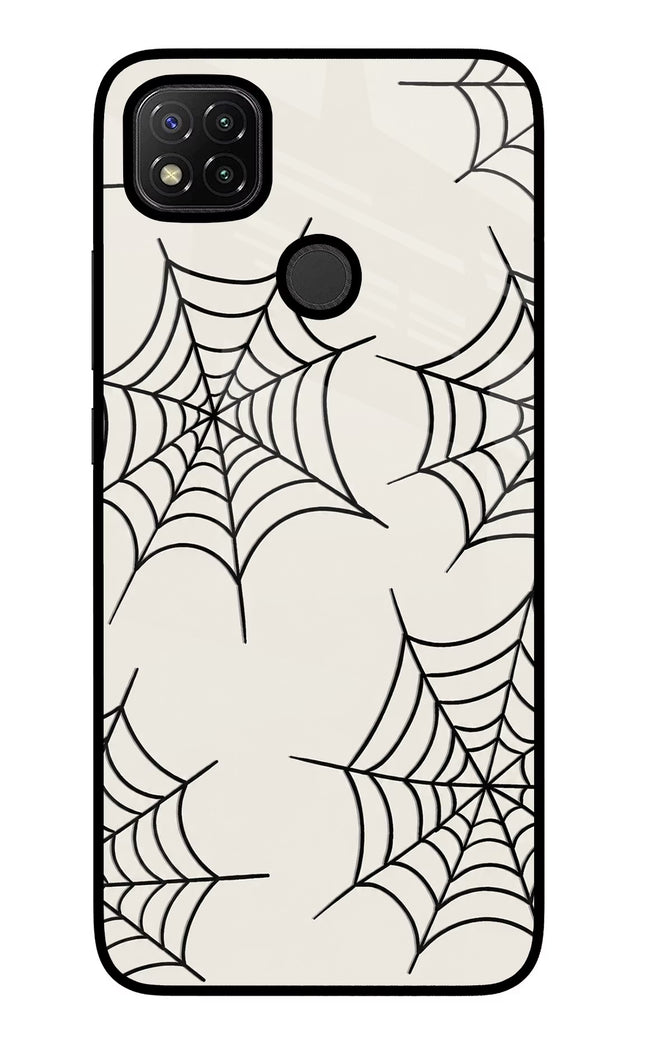Spider Web Redmi 9 Glass Case